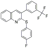 2-[(4-FLUOROPHENYL)SULFANYL]-3-[3-(TRIFLUOROMETHYL)PHENYL]QUINOLINE Struktur