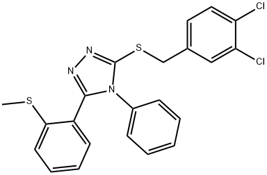 3,4-DICHLOROBENZYL 5-[2-(METHYLSULFANYL)PHENYL]-4-PHENYL-4H-1,2,4-TRIAZOL-3-YL SULFIDE Struktur