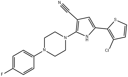 5-(3-CHLORO-2-THIENYL)-2-[4-(4-FLUOROPHENYL)PIPERAZINO]-1H-PYRROLE-3-CARBONITRILE Struktur