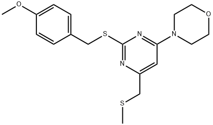 4-(2-[(4-METHOXYBENZYL)SULFANYL]-6-[(METHYLSULFANYL)METHYL]-4-PYRIMIDINYL)MORPHOLINE Struktur