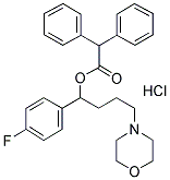 DIPHENYLACETIC ACID, [1-(4-FLUOROPHENYL)-4-MORPHOLINO]BUTYL ESTER, HYDROCHLORIDE Struktur