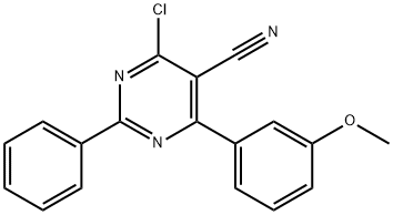 4-CHLORO-6-(3-METHOXYPHENYL)-2-PHENYL-5-PYRIMIDINECARBONITRILE Struktur