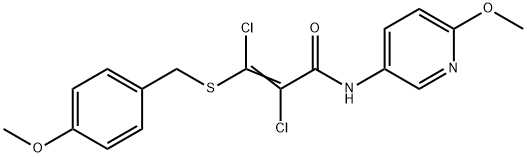 2,3-DICHLORO-3-[(4-METHOXYBENZYL)SULFANYL]-N-(6-METHOXY-3-PYRIDINYL)ACRYLAMIDE Struktur