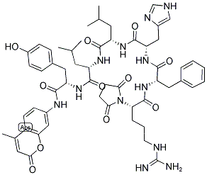 SUCCINYL-ARG-PRO-PHE-HIS-LEU-LEU-TYR-4-METHYLCOUMARYL-7-AMIDE Struktur