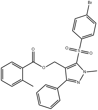 (5-[(4-BROMOPHENYL)SULFONYL]-1-METHYL-3-PHENYL-1H-PYRAZOL-4-YL)METHYL 2-METHYLBENZENECARBOXYLATE Struktur