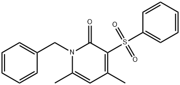 1-BENZYL-4,6-DIMETHYL-3-(PHENYLSULFONYL)-2(1H)-PYRIDINONE Struktur