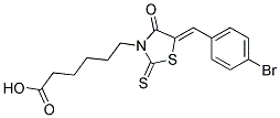 6-[5-(4-BROMO-BENZYLIDENE)-4-OXO-2-THIOXO-THIAZOLIDIN-3-YL]-HEXANOIC ACID Struktur