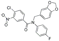 N1-(1,3-BENZODIOXOL-5-YLMETHYL)-N1-(4-FLUOROPHENYL)-4-CHLORO-3-NITROBENZAMIDE Struktur