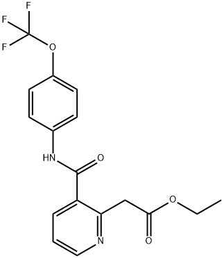 ETHYL 2-(3-([4-(TRIFLUOROMETHOXY)ANILINO]CARBONYL)-2-PYRIDINYL)ACETATE Struktur