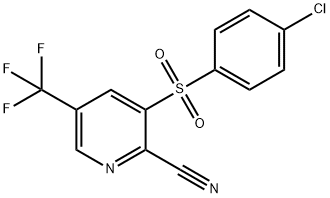 3-[(4-CHLOROPHENYL)SULFONYL]-5-(TRIFLUOROMETHYL)-2-PYRIDINECARBONITRILE Struktur