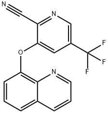 3-(8-QUINOLINYLOXY)-5-(TRIFLUOROMETHYL)-2-PYRIDINECARBONITRILE Struktur