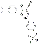 2-((4-(ISOPROPYL)PHENYL)SULFONYL)-3-((4-(TRIFLUOROMETHOXY)PHENYL)AMINO)PROP-2-ENENITRILE Struktur