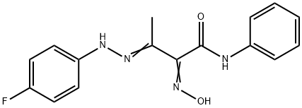 3-[2-(4-FLUOROPHENYL)HYDRAZONO]-2-(HYDROXYIMINO)-N-PHENYLBUTANAMIDE Struktur