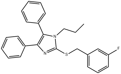 2-[(3-FLUOROBENZYL)SULFANYL]-4,5-DIPHENYL-1-PROPYL-1H-IMIDAZOLE Struktur