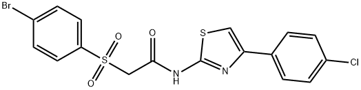 2-[(4-BROMOPHENYL)SULFONYL]-N-[4-(4-CHLOROPHENYL)-1,3-THIAZOL-2-YL]ACETAMIDE Struktur