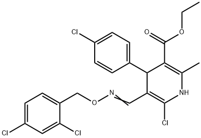 ETHYL 6-CHLORO-4-(4-CHLOROPHENYL)-5-(([(2,4-DICHLOROBENZYL)OXY]IMINO)METHYL)-2-METHYL-1,4-DIHYDRO-3-PYRIDINECARBOXYLATE Struktur