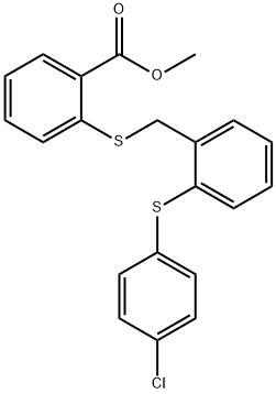 METHYL 2-((2-[(4-CHLOROPHENYL)SULFANYL]BENZYL)SULFANYL)BENZENECARBOXYLATE Struktur