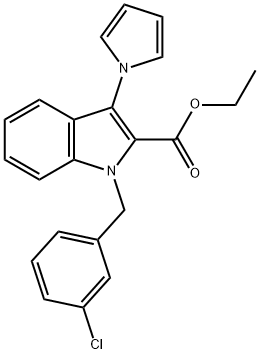 ETHYL 1-(3-CHLOROBENZYL)-3-(1H-PYRROL-1-YL)-1H-INDOLE-2-CARBOXYLATE Struktur