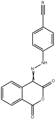 4-(2-[1,3-DIOXO-1H-ISOCHROMEN-4(3H)-YLIDEN]HYDRAZINO)BENZENECARBONITRILE Struktur