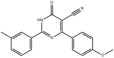 4-HYDROXY-6-(4-METHOXYPHENYL)-2-(3-METHYLPHENYL)-5-PYRIMIDINECARBONITRILE Struktur