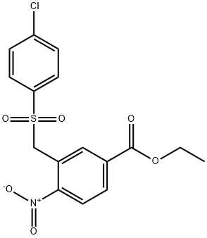 ETHYL 3-([(4-CHLOROPHENYL)SULFONYL]METHYL)-4-NITROBENZENECARBOXYLATE Struktur