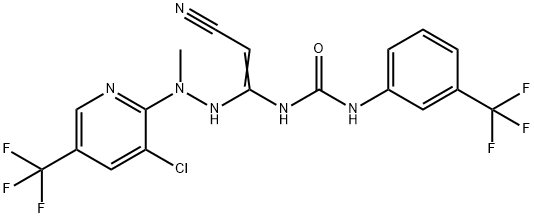 N-(1-(2-[3-CHLORO-5-(TRIFLUOROMETHYL)-2-PYRIDINYL]-2-METHYLHYDRAZINO)-2-CYANOVINYL)-N'-[3-(TRIFLUOROMETHYL)PHENYL]UREA Struktur