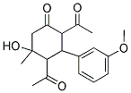 2,4-DIACETYL-5-HYDROXY-3-(3-METHOXYPHENYL)-5-METHYLCYCLOHEXANONE Struktur