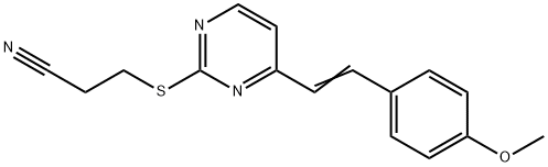 3-([4-(4-METHOXYSTYRYL)-2-PYRIMIDINYL]SULFANYL)PROPANENITRILE Struktur