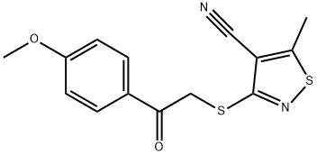 3-([2-(4-METHOXYPHENYL)-2-OXOETHYL]SULFANYL)-5-METHYL-4-ISOTHIAZOLECARBONITRILE Struktur