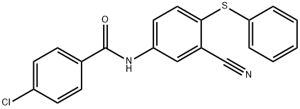 4-CHLORO-N-[3-CYANO-4-(PHENYLSULFANYL)PHENYL]BENZENECARBOXAMIDE Struktur