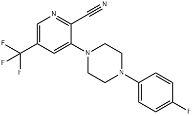 3-[4-(4-FLUOROPHENYL)PIPERAZINO]-5-(TRIFLUOROMETHYL)-2-PYRIDINECARBONITRILE Struktur