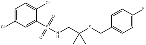 2,5-DICHLORO-N-(2-[(4-FLUOROBENZYL)SULFANYL]-2-METHYLPROPYL)BENZENESULFONAMIDE Struktur