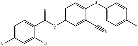 2,4-DICHLORO-N-(3-CYANO-4-[(4-METHYLPHENYL)SULFANYL]PHENYL)BENZENECARBOXAMIDE Struktur