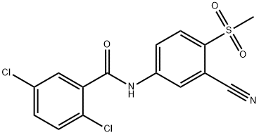 2,5-DICHLORO-N-[3-CYANO-4-(METHYLSULFONYL)PHENYL]BENZENECARBOXAMIDE Struktur