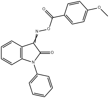 3-([(4-METHOXYBENZOYL)OXY]IMINO)-1-PHENYL-1,3-DIHYDRO-2H-INDOL-2-ONE Struktur