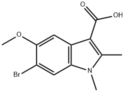 6-BROMO-5-METHOXY-1,2-DIMETHYL-1H-INDOLE-3-CARBOXYLIC ACID Struktur