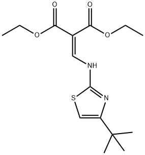 DIETHYL 2-(([4-(TERT-BUTYL)-1,3-THIAZOL-2-YL]AMINO)METHYLENE)MALONATE Struktur