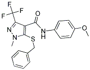 5-(BENZYLSULFANYL)-N-(4-METHOXYPHENYL)-1-METHYL-3-(TRIFLUOROMETHYL)-1H-PYRAZOLE-4-CARBOXAMIDE Struktur