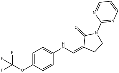 1-(2-PYRIMIDINYL)-3-([4-(TRIFLUOROMETHOXY)ANILINO]METHYLENE)-2-PYRROLIDINONE Struktur