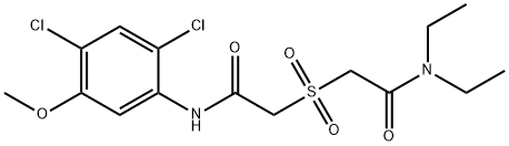 2-([2-(2,4-DICHLORO-5-METHOXYANILINO)-2-OXOETHYL]SULFONYL)-N,N-DIETHYLACETAMIDE Struktur