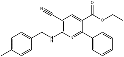 ETHYL 5-CYANO-6-[(4-METHYLBENZYL)AMINO]-2-PHENYLNICOTINATE Struktur