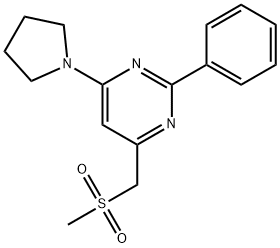 4-[(METHYLSULFONYL)METHYL]-2-PHENYL-6-(1-PYRROLIDINYL)PYRIMIDINE Struktur