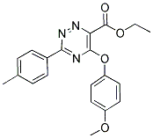 ETHYL 5-(4-METHOXYPHENOXY)-3-(4-METHYLPHENYL)-1,2,4-TRIAZINE-6-CARBOXYLATE Struktur