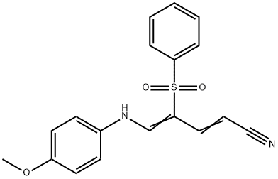 5-(4-METHOXYANILINO)-4-(PHENYLSULFONYL)-2,4-PENTADIENENITRILE Struktur