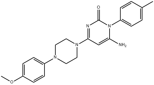 6-AMINO-4-[4-(4-METHOXYPHENYL)PIPERAZINO]-1-(4-METHYLPHENYL)-2(1H)-PYRIMIDINONE Struktur