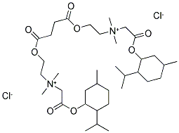 (2-[(2-ISOPROPYL-5-METHYLCYCLOHEXYL)OXY]-2-OXOETHYL)[2-((4-[2-(1-(2-[(2-ISO PROPYL-5-METHYLCYCLOHEXYL)OXY]-2-OXOETHYL)-1,1-DIMETHYLAMMONIO)ETHOXY]-4-OX OBUTANOYL)OXY)ETHYL]DIMETHYLAMMONIUM DICHLORIDE Struktur