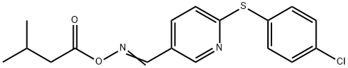 2-[(4-CHLOROPHENYL)SULFANYL]-5-(([(3-METHYLBUTANOYL)OXY]IMINO)METHYL)PYRIDINE Struktur