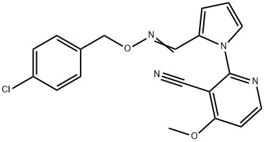 2-[2-(([(4-CHLOROBENZYL)OXY]IMINO)METHYL)-1H-PYRROL-1-YL]-4-METHOXYNICOTINONITRILE Struktur