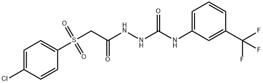 2-((4-CHLOROPHENYL)SULFONYL)-N-(((3-(TRIFLUOROMETHYL)PHENYL)AMINO)CARBONYLAMINO)ETHANAMIDE Struktur