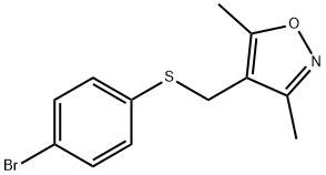 4-([(4-BROMOPHENYL)SULFANYL]METHYL)-3,5-DIMETHYLISOXAZOLE Struktur